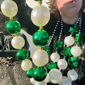 3 gigantic NOLA necklaces St Paddy’s parade costume jewelry ☘️
